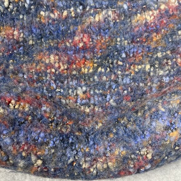 Handcrafted Purse Clutch Bag Blue Gray Knitted Wool Felt Artisan 13” x 9” Boho - Picture 13 of 14